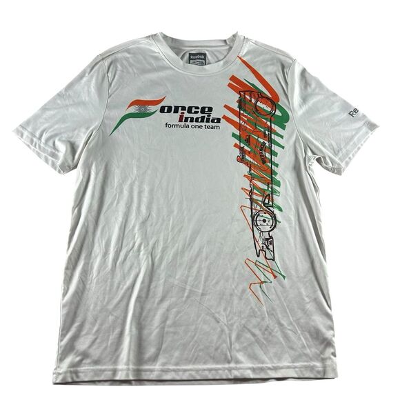F1 Force India Formula One Team Graphic Shirt Men’s Large Reebok Racing White - Picture 1 of 12